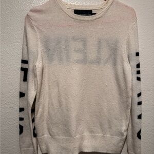 Calvin Klein Ivory Sweater with Black Text